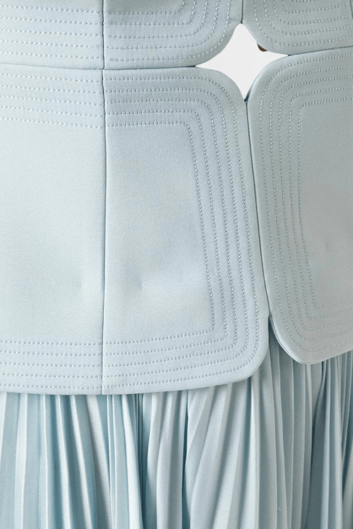 Clara | Off-Shoulder Pleated Maxi Dress