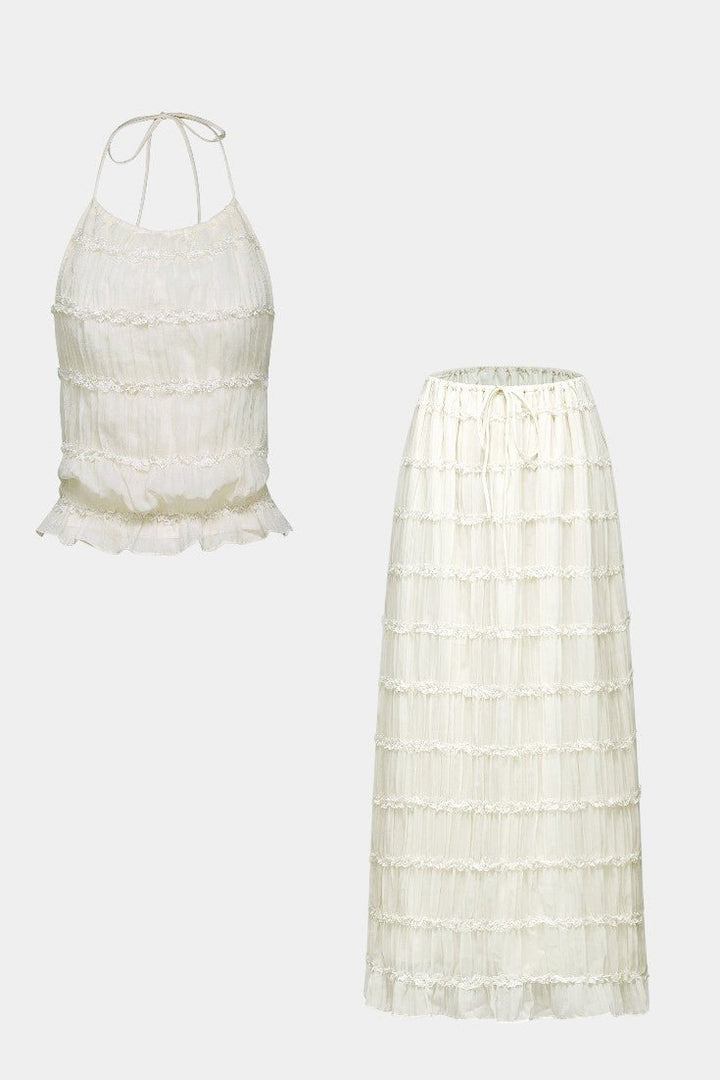 Eugenie | Pleated Top & Skirt Matching Set